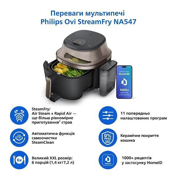 Мультипечь Philips Series 5000 OVI SteamFry NA547/07 311037 фото